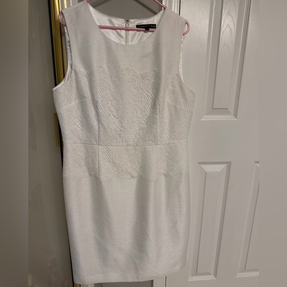 Preston & York White Sleeveless Dress